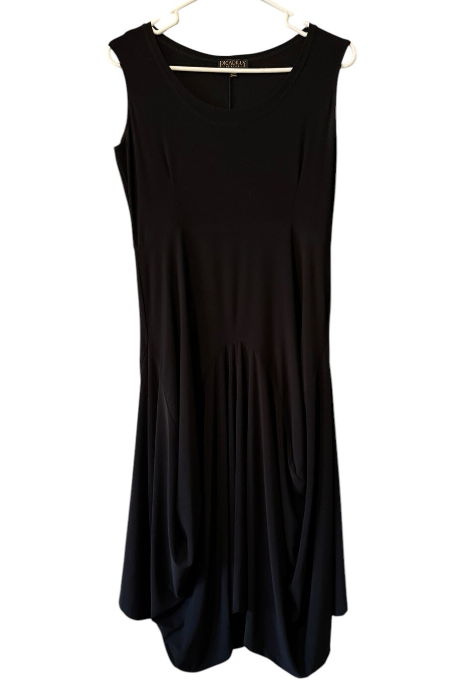 Picadilly Fashions Size Small black slinky knit sleeveless dress Loungewear City