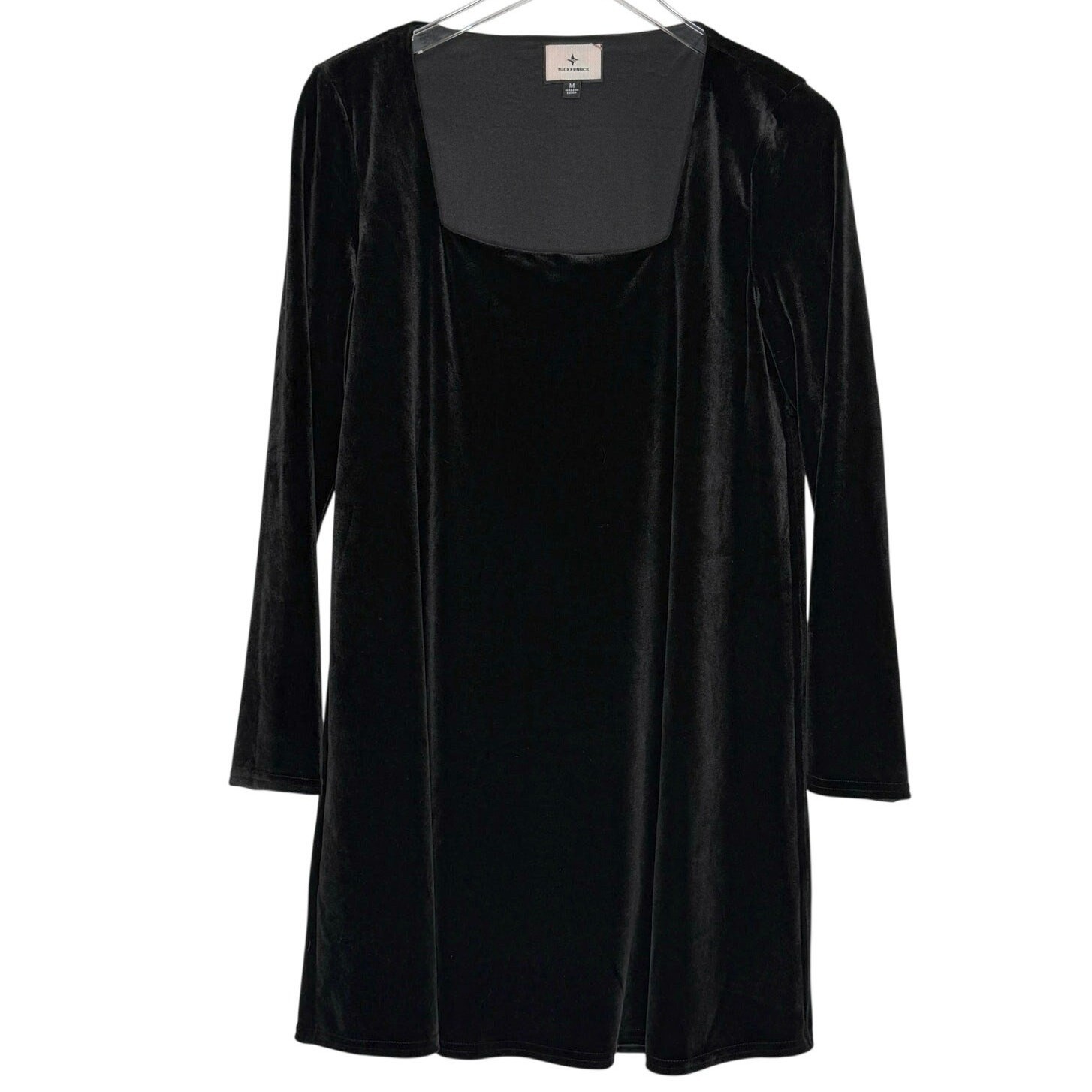 Tuckernuck Black Long Sleeve Middleton Dress M Mini Shift A-Line Square Neck