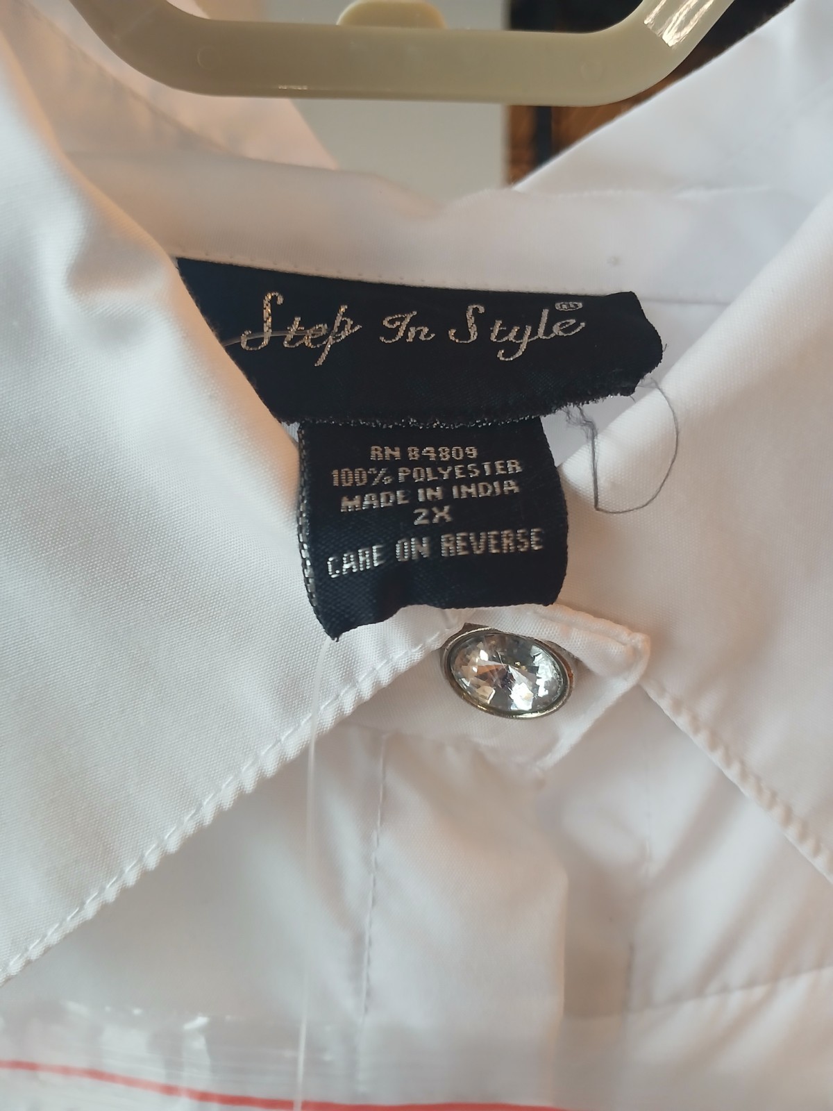 New! Step In Style White Diamond Button High Low Tent A Line Swing Dress 2X