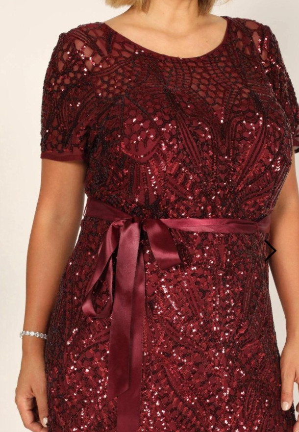 R M richards dress Sequins Regular Sizes/ Plus Sizes Short Sleeves And Elegant