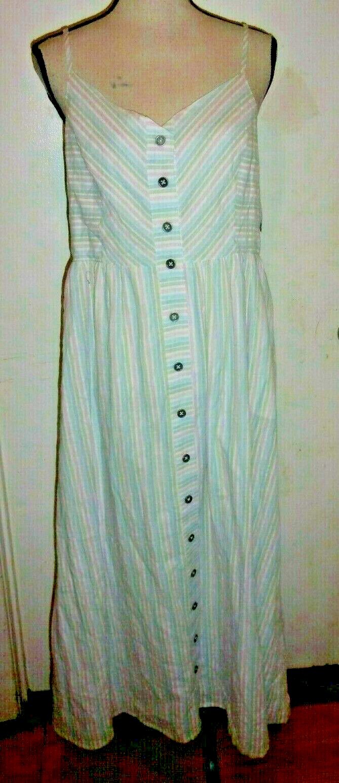 ModCloth Pastel Striped Button Down Spaghetti Strap Dress Sizes S, M or L (C64)