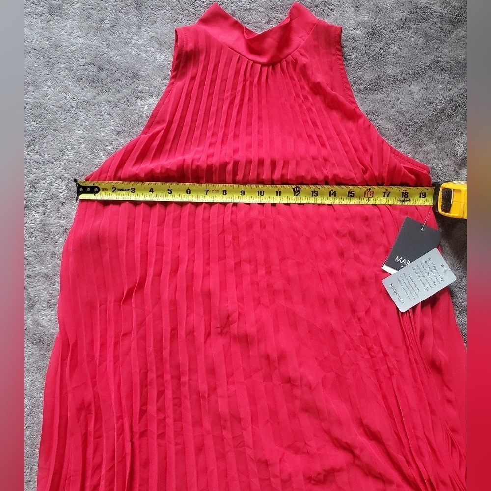 *NWT* Marina Trapeze Dress Red Pleated Chiffon Holiday Vacation boho – Medium