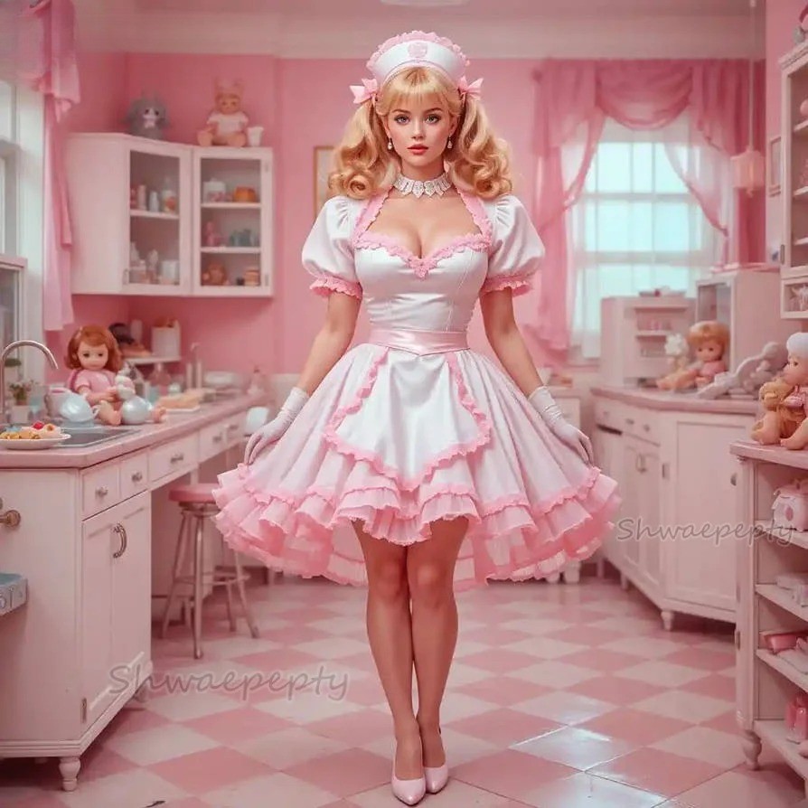 Short Cosplay Party Dresses White And Pink A-Line Short Maid Prom Sweetheart