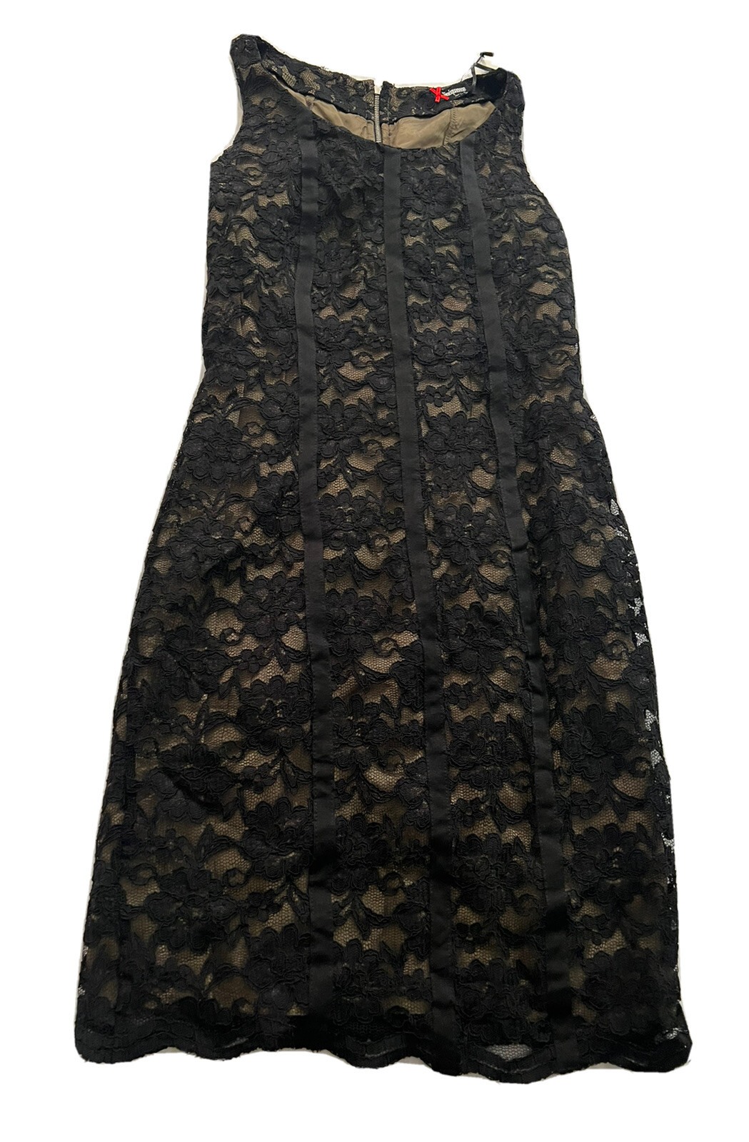 Sinquanone Dress Size 0 Length 36” Zipper Lace Nylon Poly #ST28