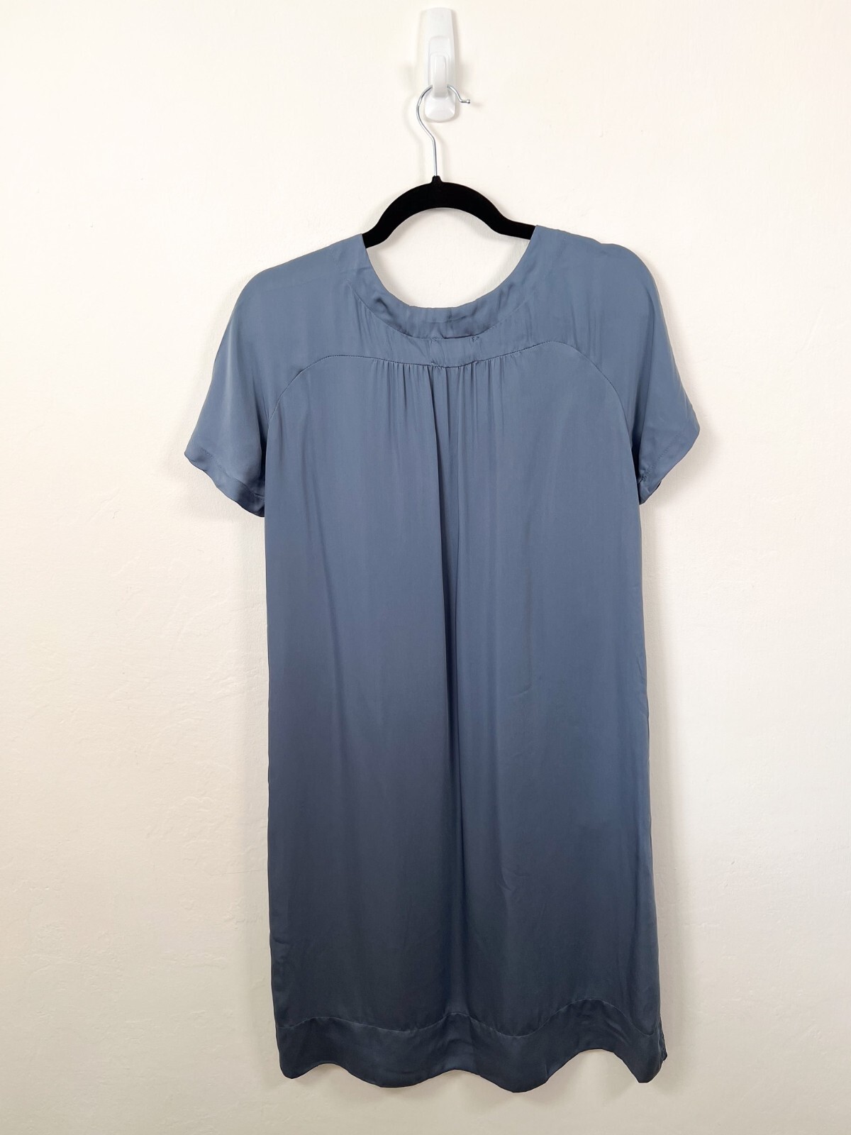 Hush Dress Extra Small Blue Grey Satin Holiday Lightweight Pockets