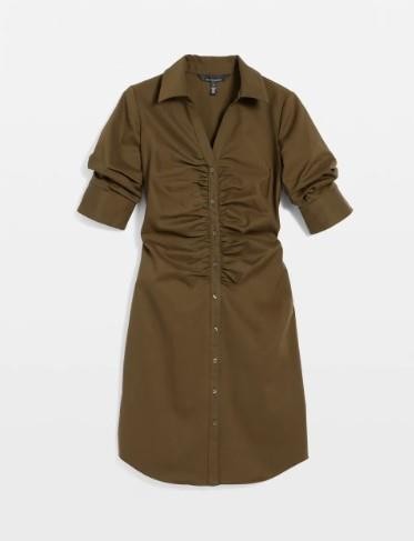 NWT White House Black Market(WHBM) Ruched Shirt Dress