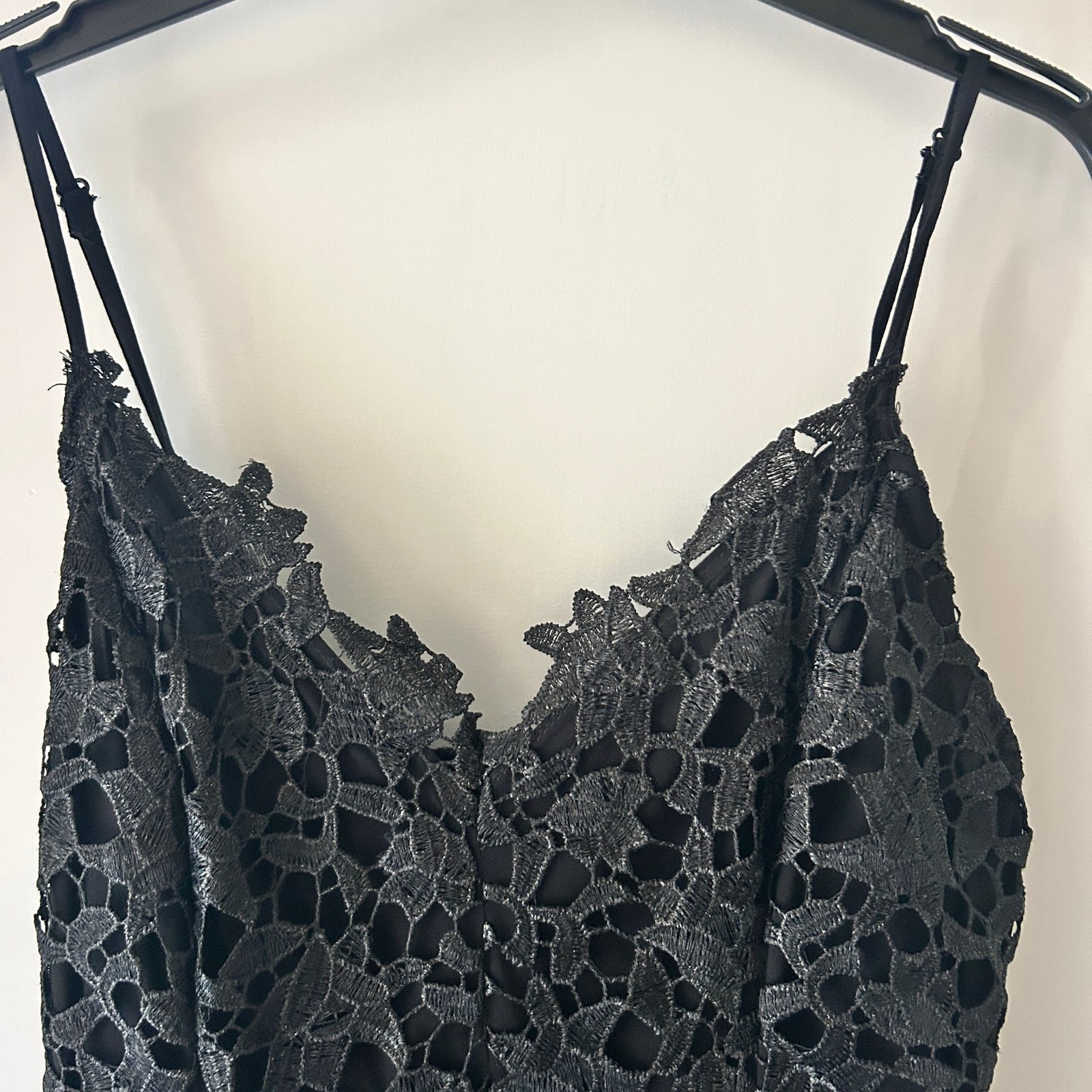 ASTR The Label Black Lace A-Line Midi Dress
