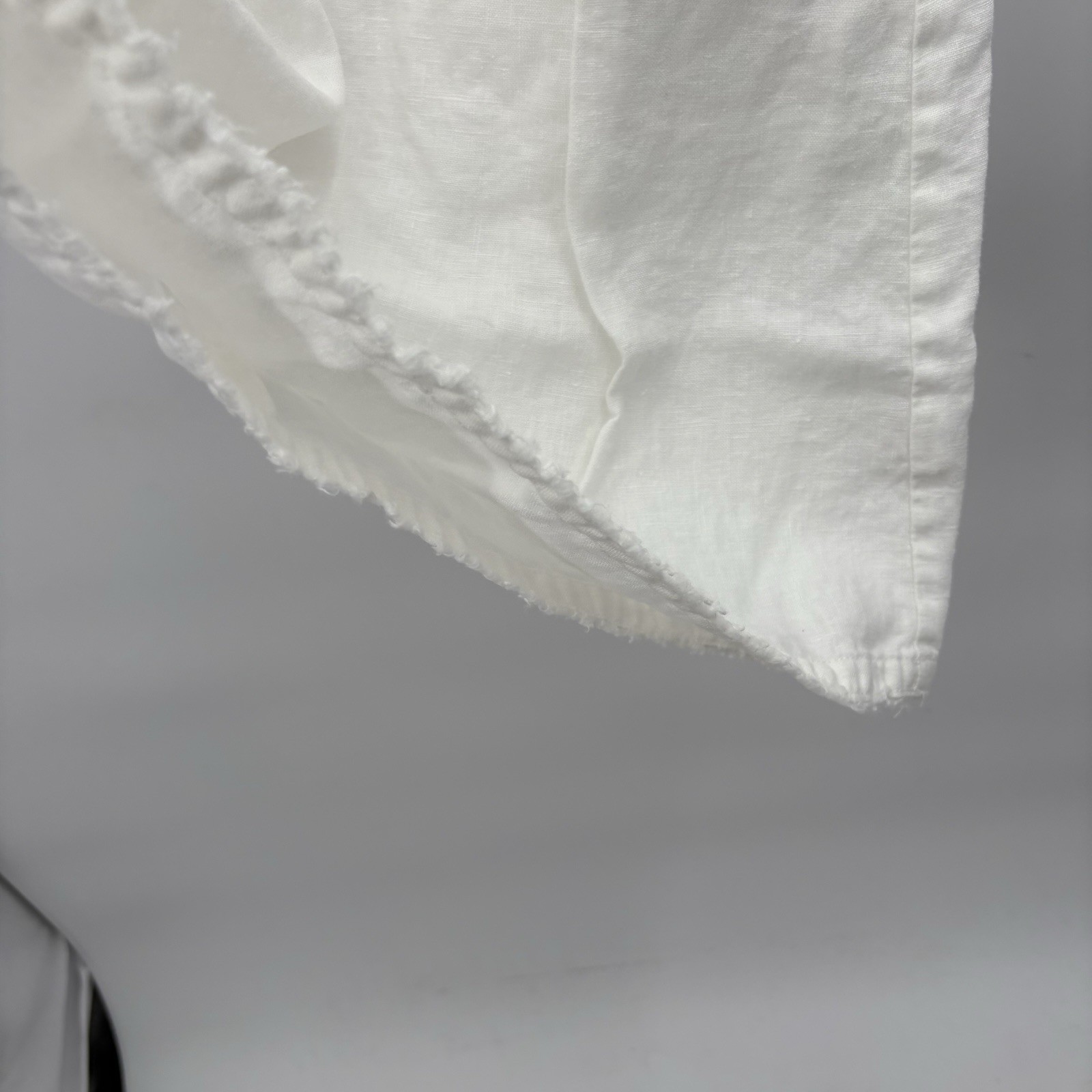 Garnet Hill 8 White Linen Mini Dress Slee Sheath Minimal Cottagecore Coastal 18D