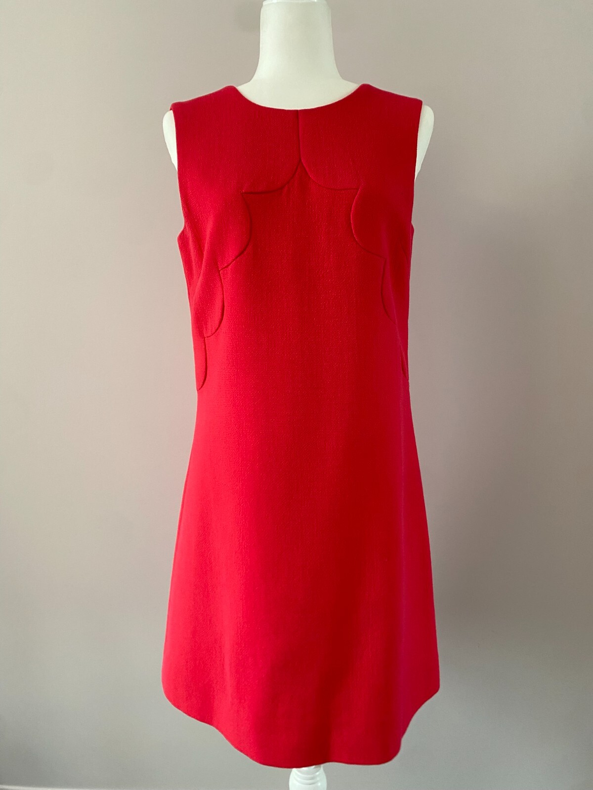 Goat Pre-owned Watermelon Pink Short A-line dress with scalloped detail (US 6-8)