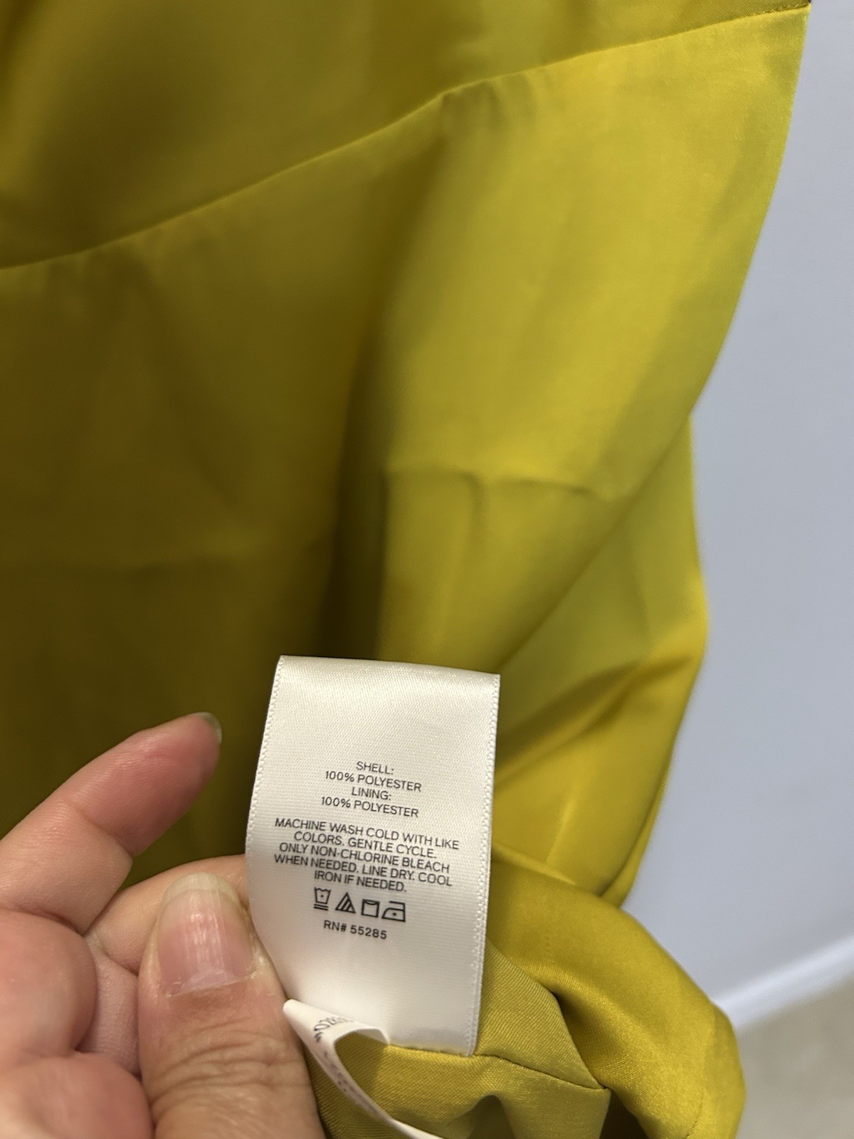 Express Chartreuse Satin One-Shoulder Asymmetrical Midi Dress – Size L