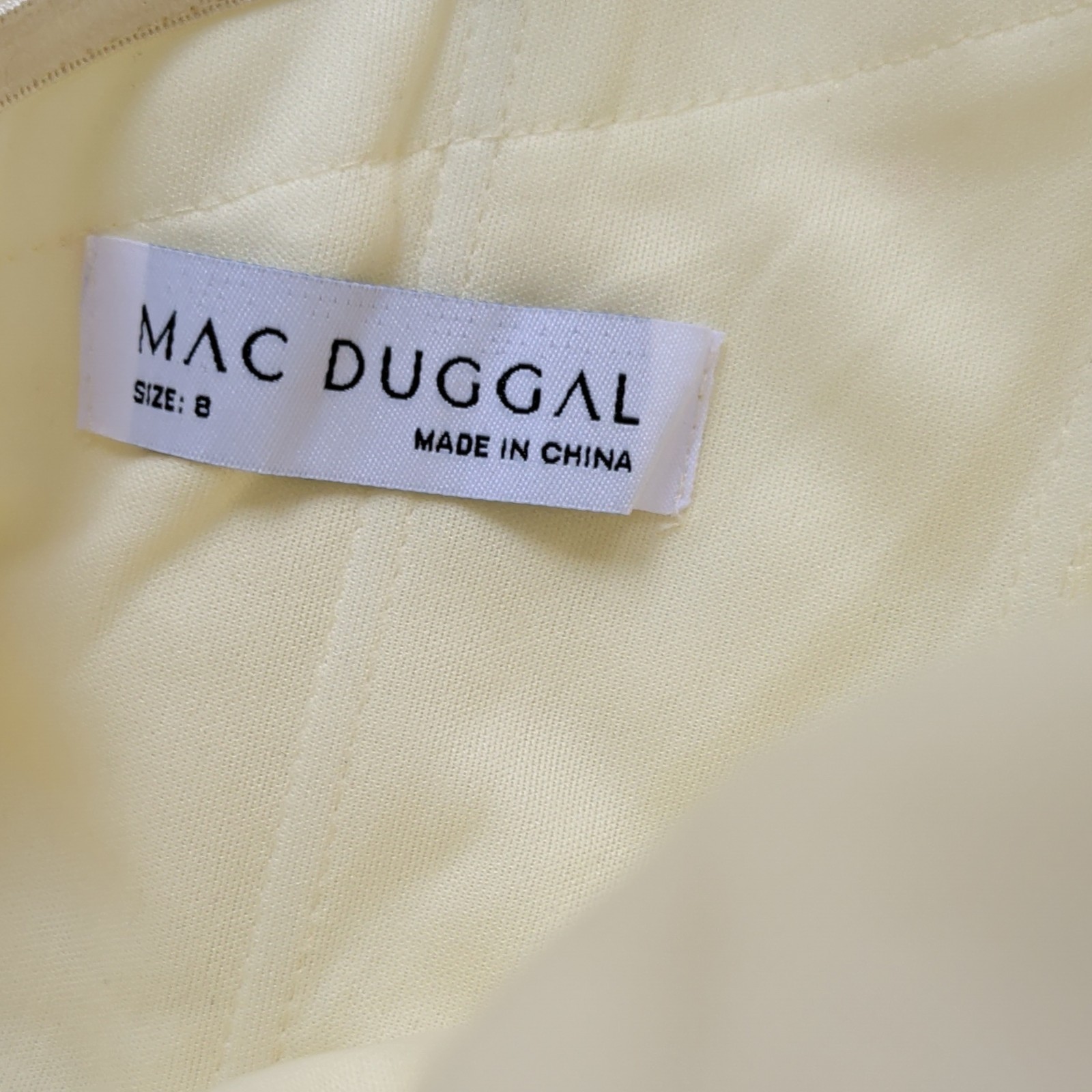 Mac Duggal Ivory Strapless Feather Layered Tulle Mini Dress Lined Zip Size 8
