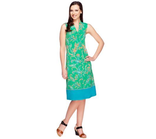 Liz Claiborne New York Regular Border Print Knit Dress Size XS NWOT QVC $44.00