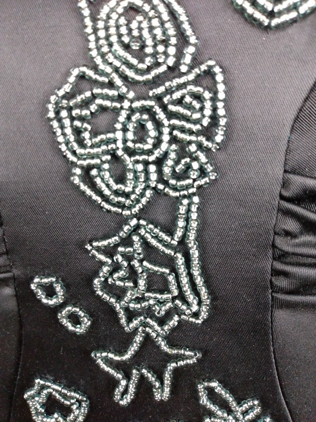 Laundry By Design 3% Stretch Dressy Body-con Beaded Front Dress Size 6 Black