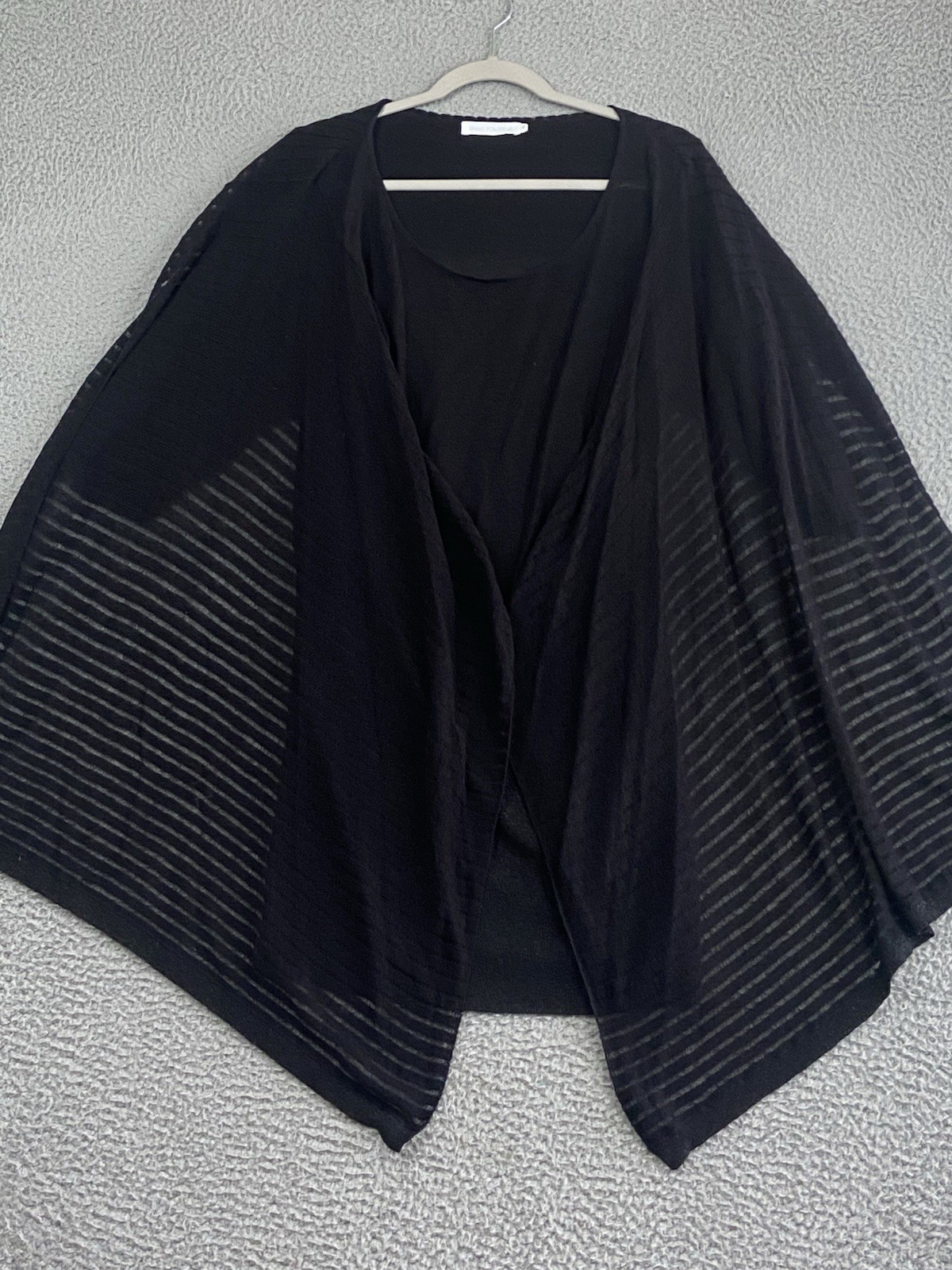 Anne Fontaine Black Knit Butterfly Sleeve Metallic Bodycon Mini Dress 44 Aiko