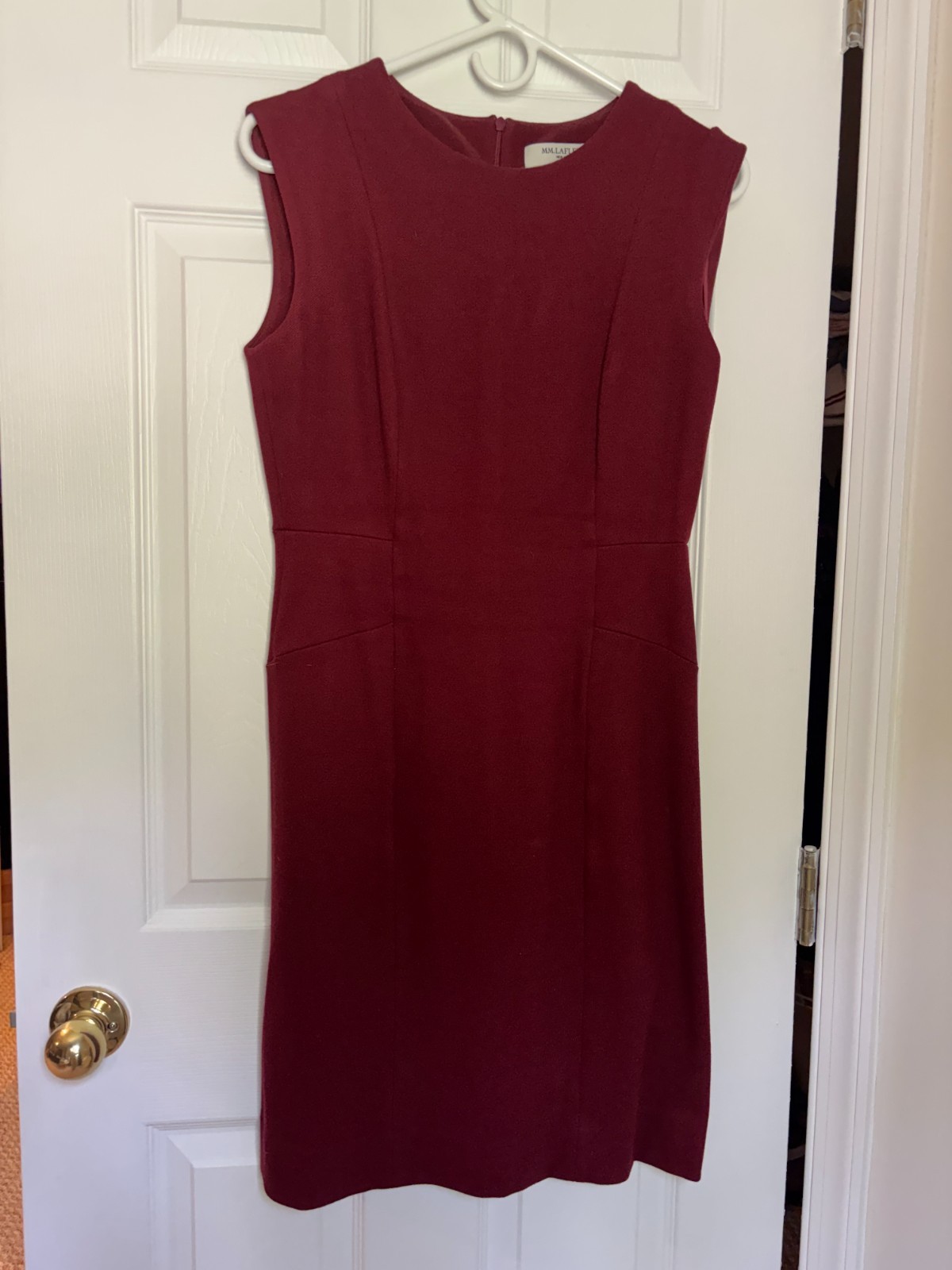 MM.LaFleur Women’s Size 4 Raspberry Red Sheath Dress Sleeveless Career Work