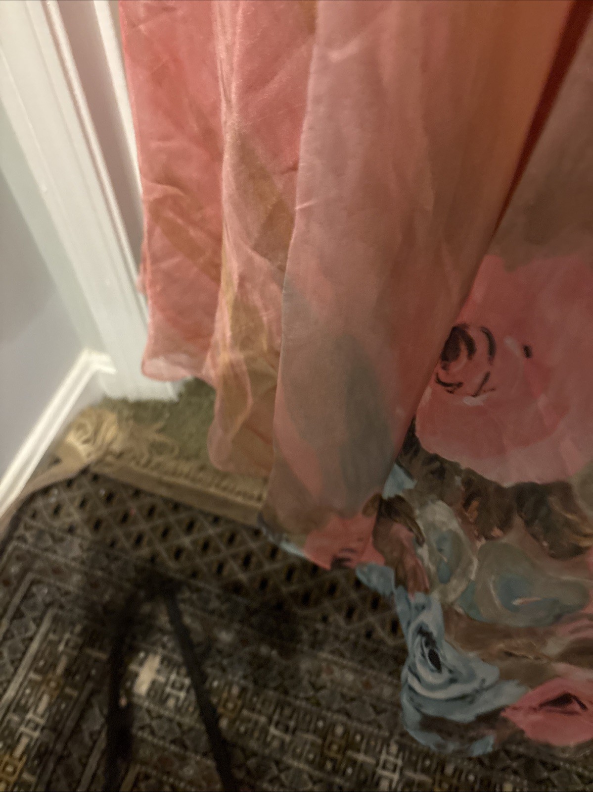 Vintage Y2K Dave & Johnny Size 4 Pink And Blue Swirl Chiffon With Flowers At Not