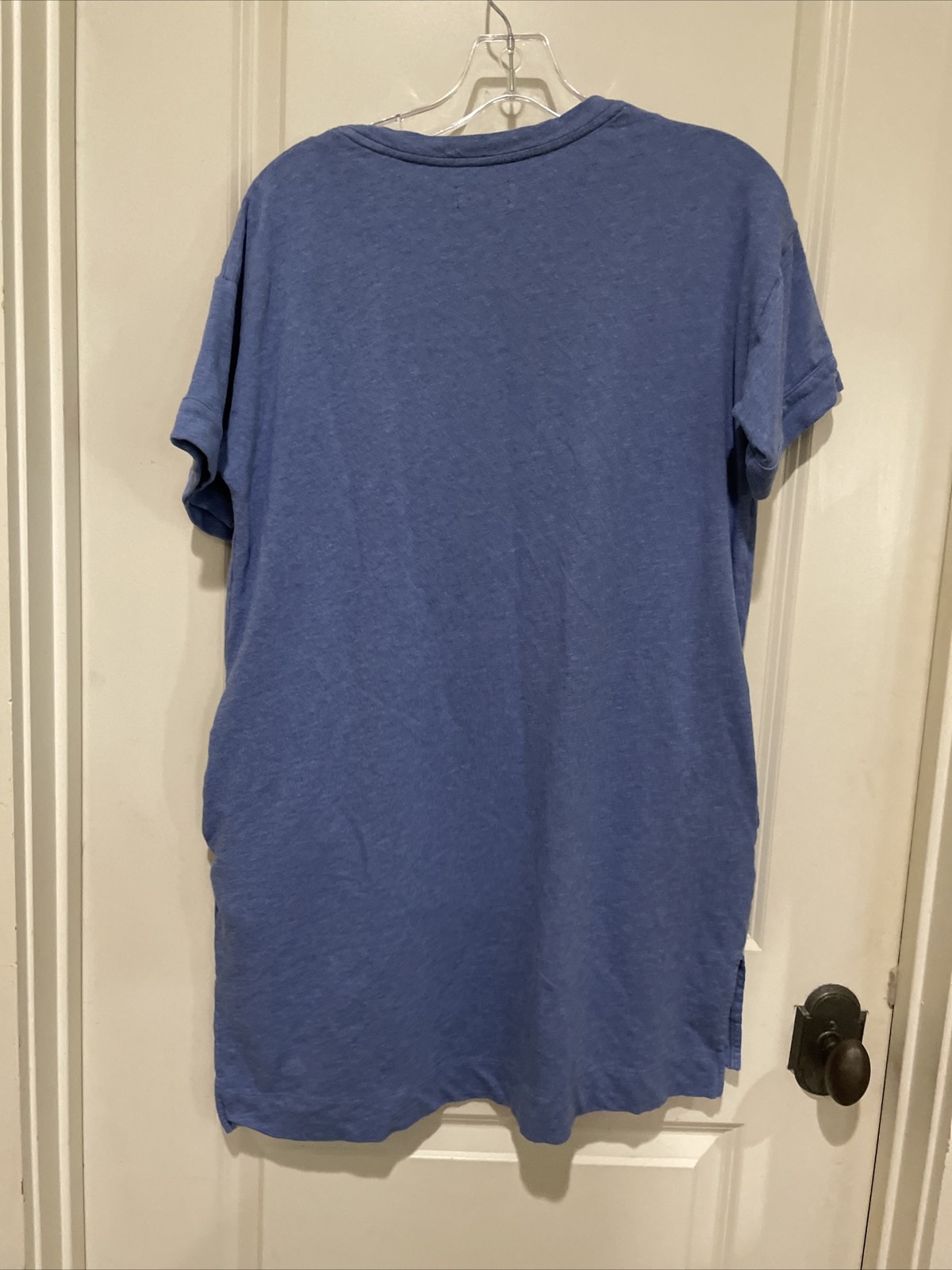 Polo Ralph Lauren Big Pony Pockets Blue Tee Shirt Lounge Shift Dress Small