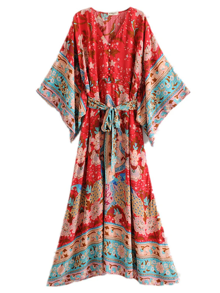 Gypsy Traveler Festival Dress Boho Bohemian Revolve Spell People Long Red Maxi