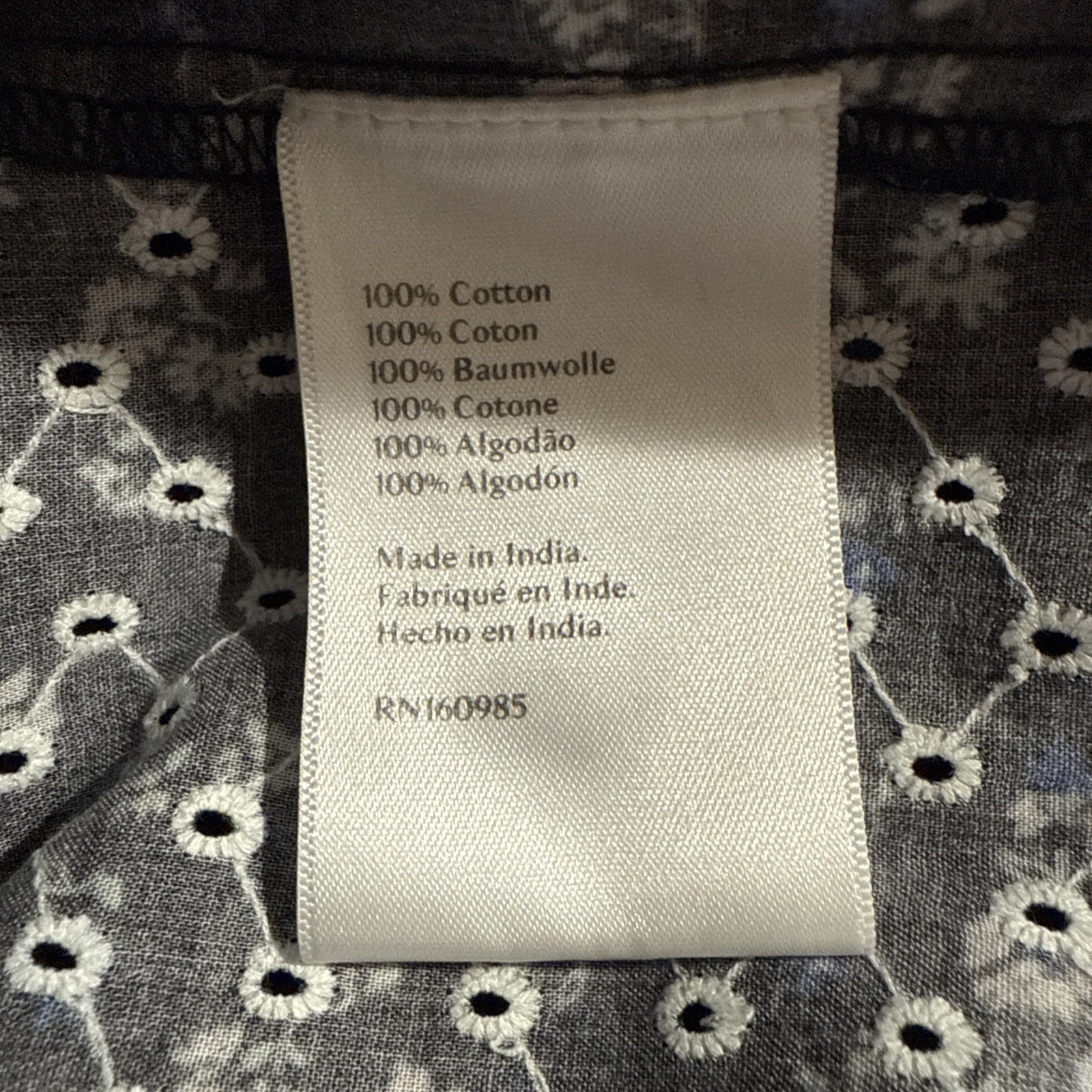Anthropologie Maia Bergman Simone Smocked Black Floral Eyelet Midi Dress Size S