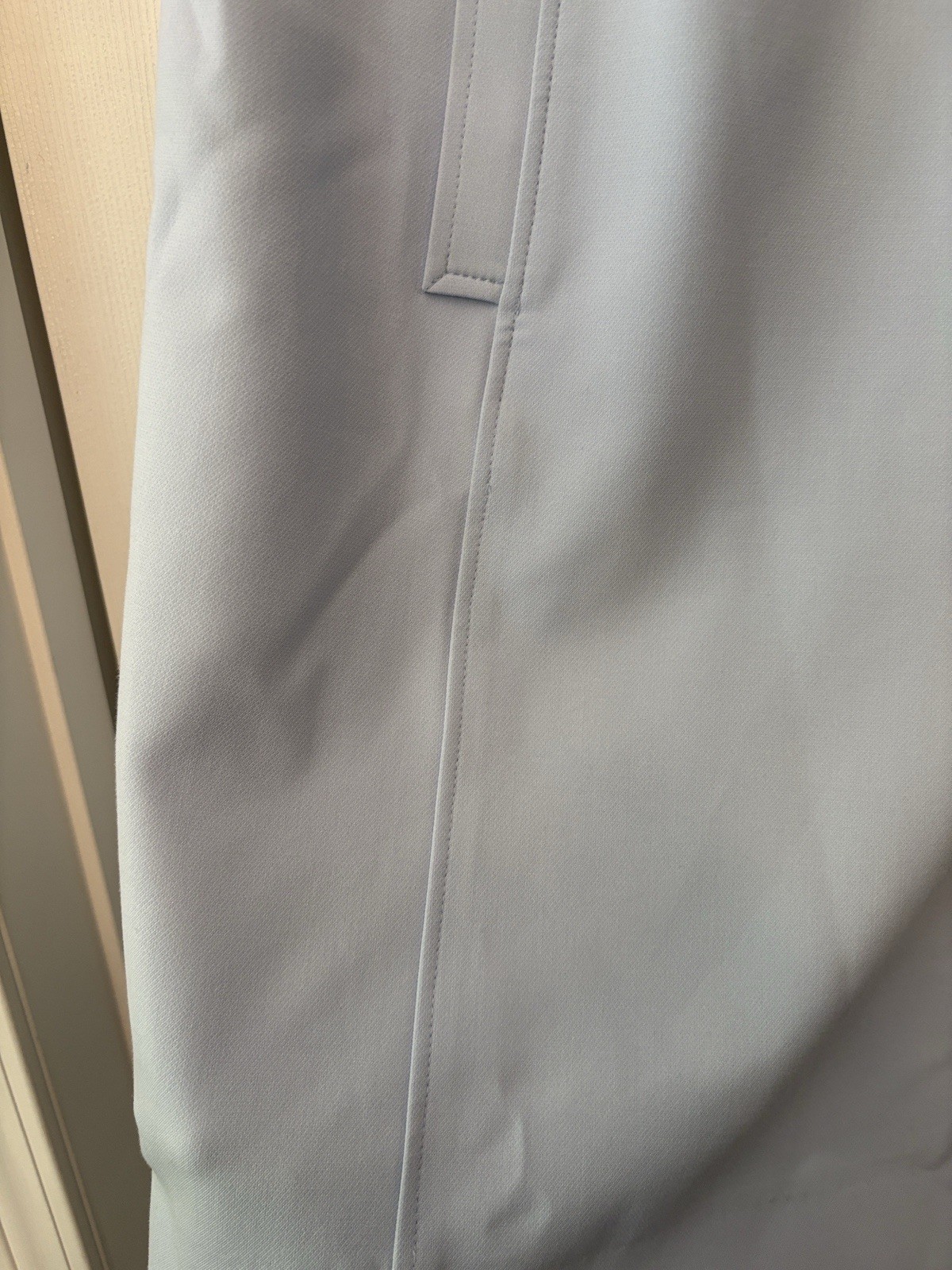 Etcetera Light Blue Sleeveless V-Neck Shift Dress 2 Pockets Piqué