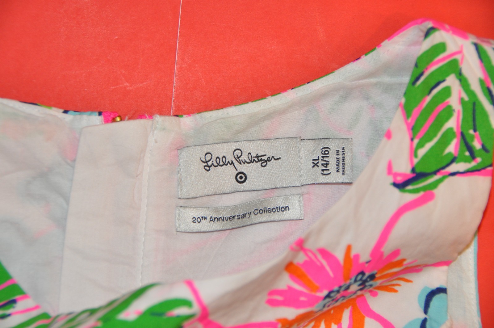 Lilly Pulitzer Girls Target 20th Anniv. Nosey Posie Shift Dress size:XL (14/16)