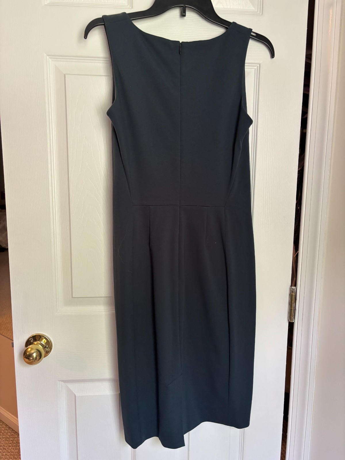 MM.LaFleur Navy Sleeveless Sheath Dress Size 4 Minimalist Career Midi