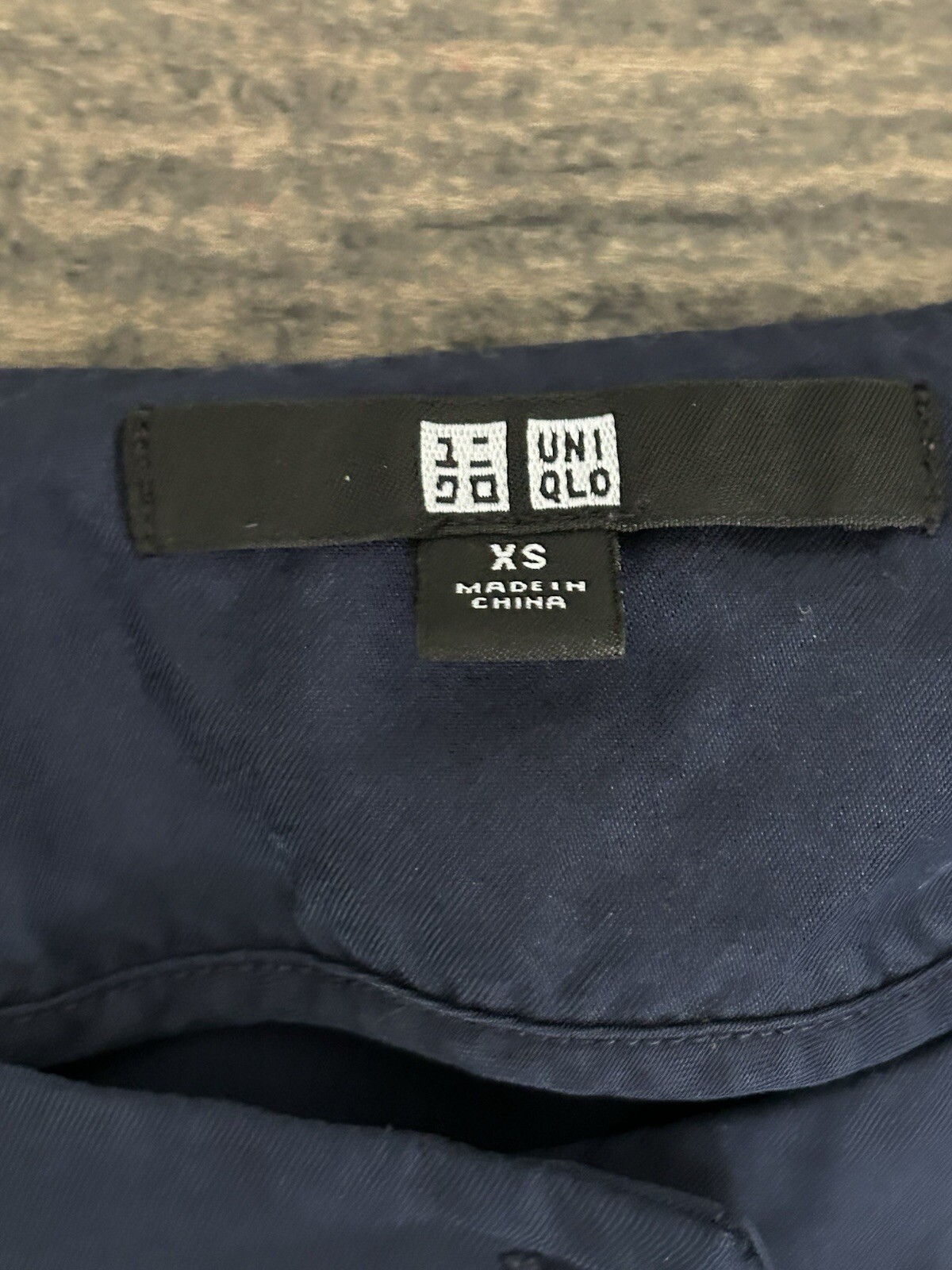 Uniqlo Womens XS Navy Blue Button Up Long Sleeve Dress