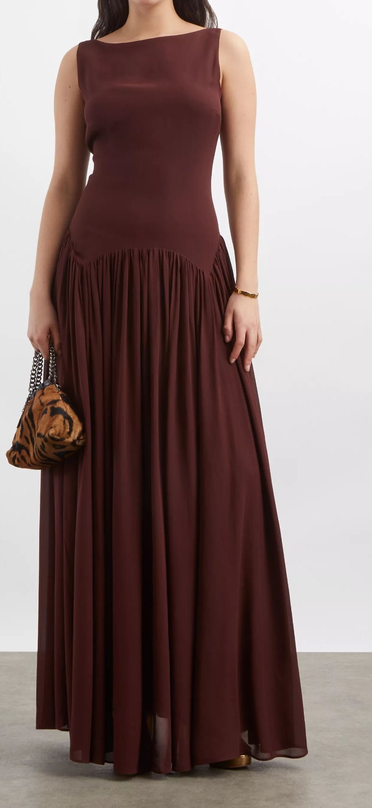 Reformation Women’s Georgette Rayon Camella Maxi Dress – Mahogany – Sz 4 – $348