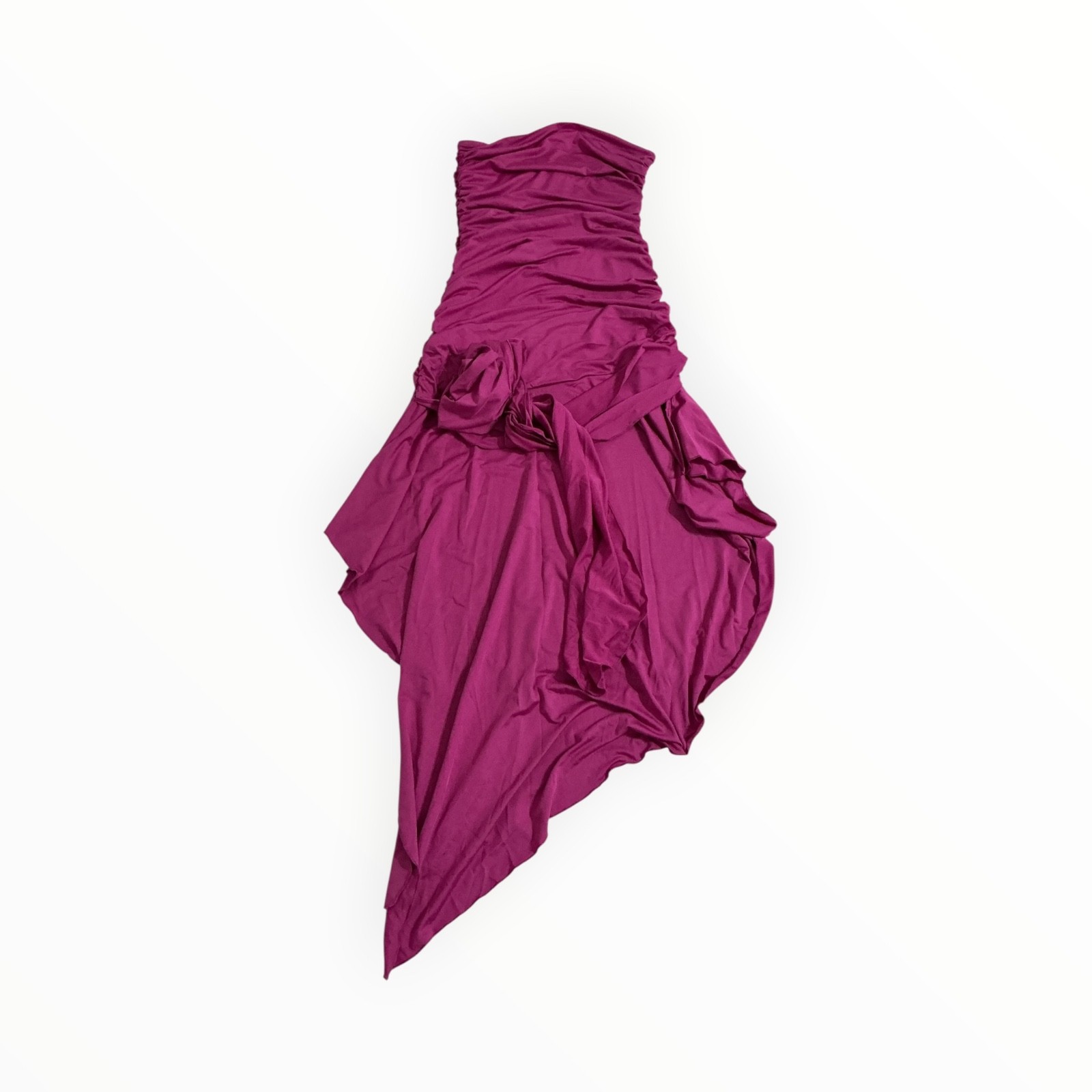 Peppermayo Ora Strapless Maxi Dress Fuchsia US 6 Ruched Evening Gown