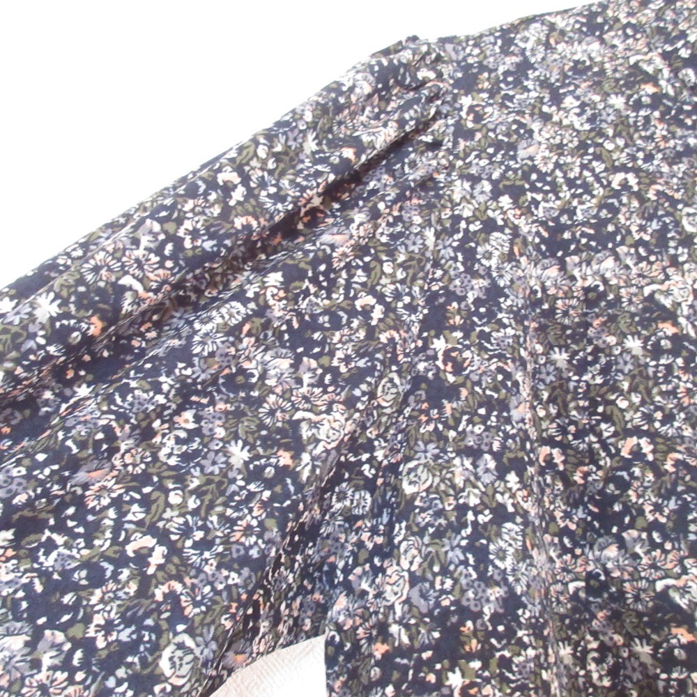 OPAQUE.CLIP floral print long-sleeved shirt dress, size M, navy Women USED