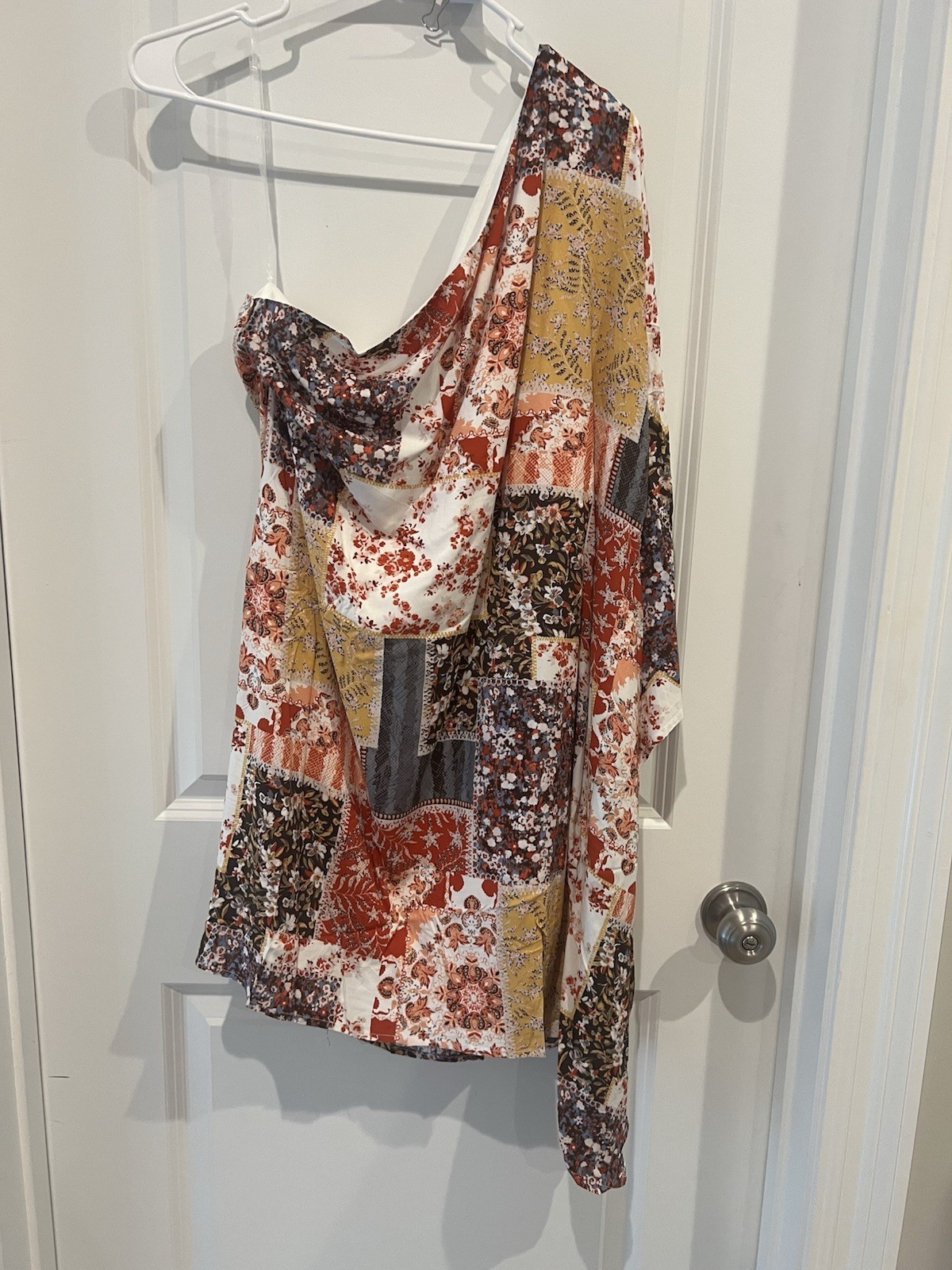 NWT Savanna Jane Patchwork One-Shoulder Dress Size Large