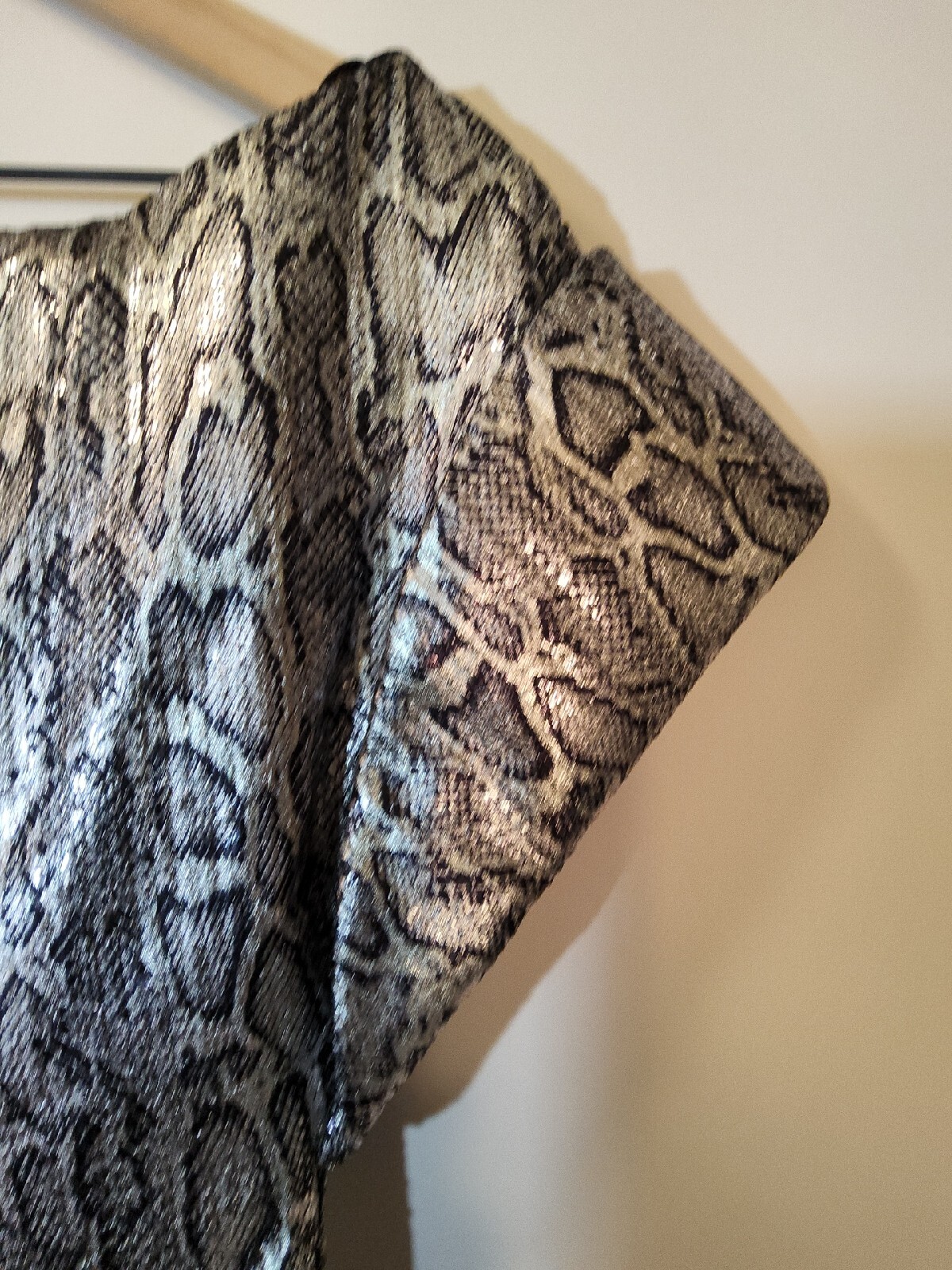 CHRISTOPHER KANE Asymmetric snake-print sequinned dress SIZE 40 US 8 $1395