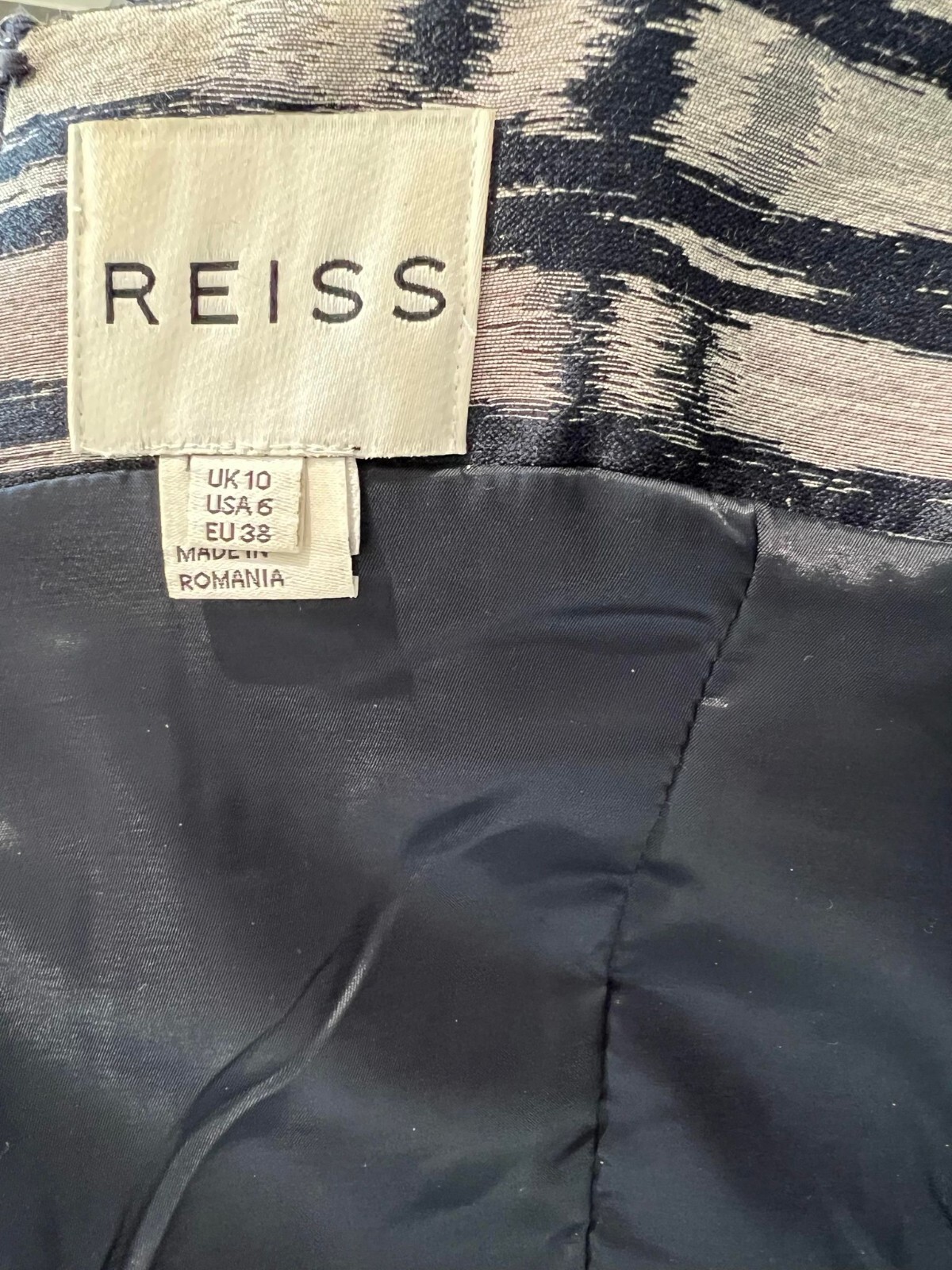 REISS Dress – Peron Check Fit and Flare in US 6 (in dry clean garment bag)