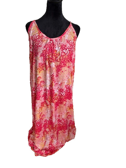Laraethnics NWOT Pink Gold Maxi Dress Adjustable Spaghetti Straps L/XL