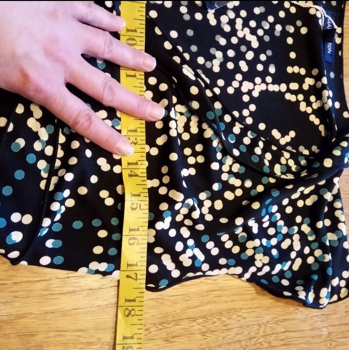 NWT- Max Edition dress. Black with cream, & blue polka dots. Size Small.