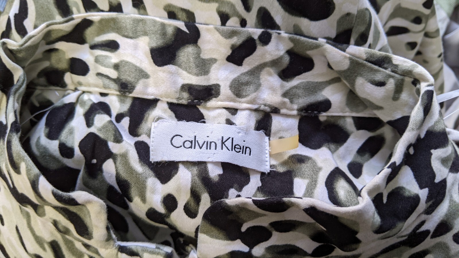 Calvin Klein Womens Sleeveless Animal Print Dress Chest Pocket 1/2 Button Front