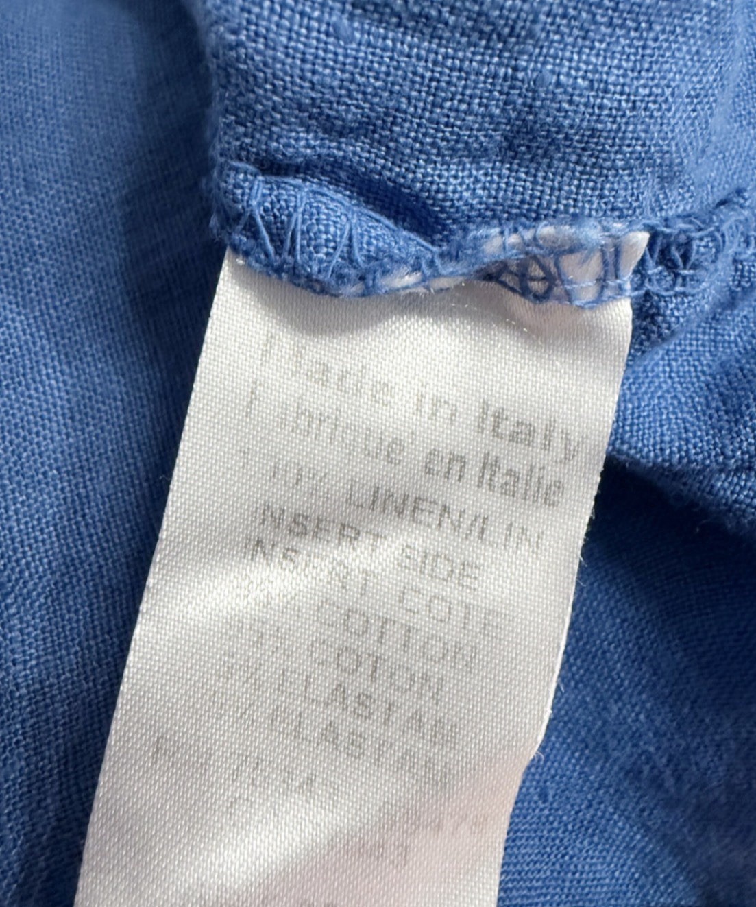 Terzo Millennio Italian Linen Shift Dress L Blue Sleeveless Made in Italy