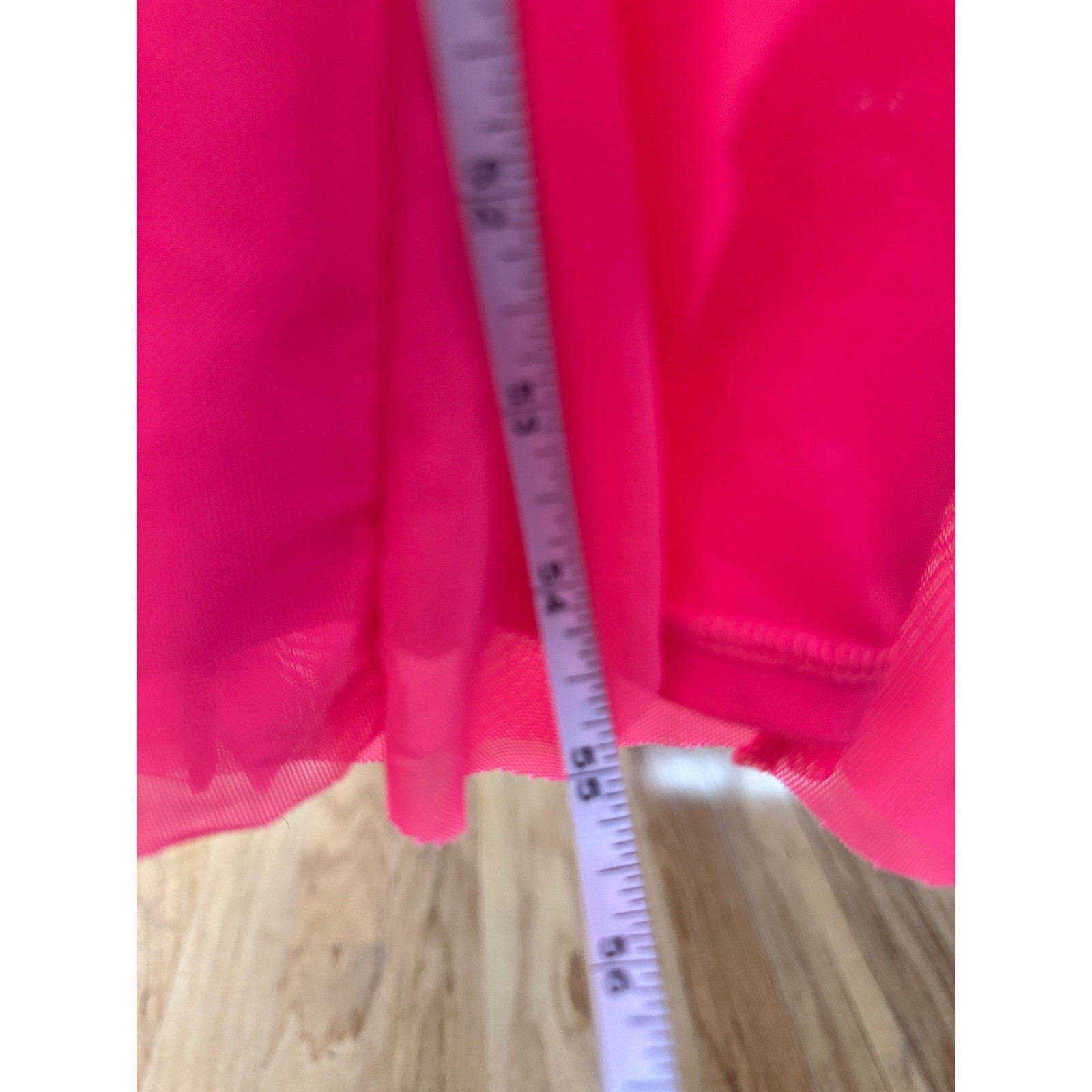 AFRM Rosette Ruffle Mesh Maxi Dress Womens Small Neon Pink Beach