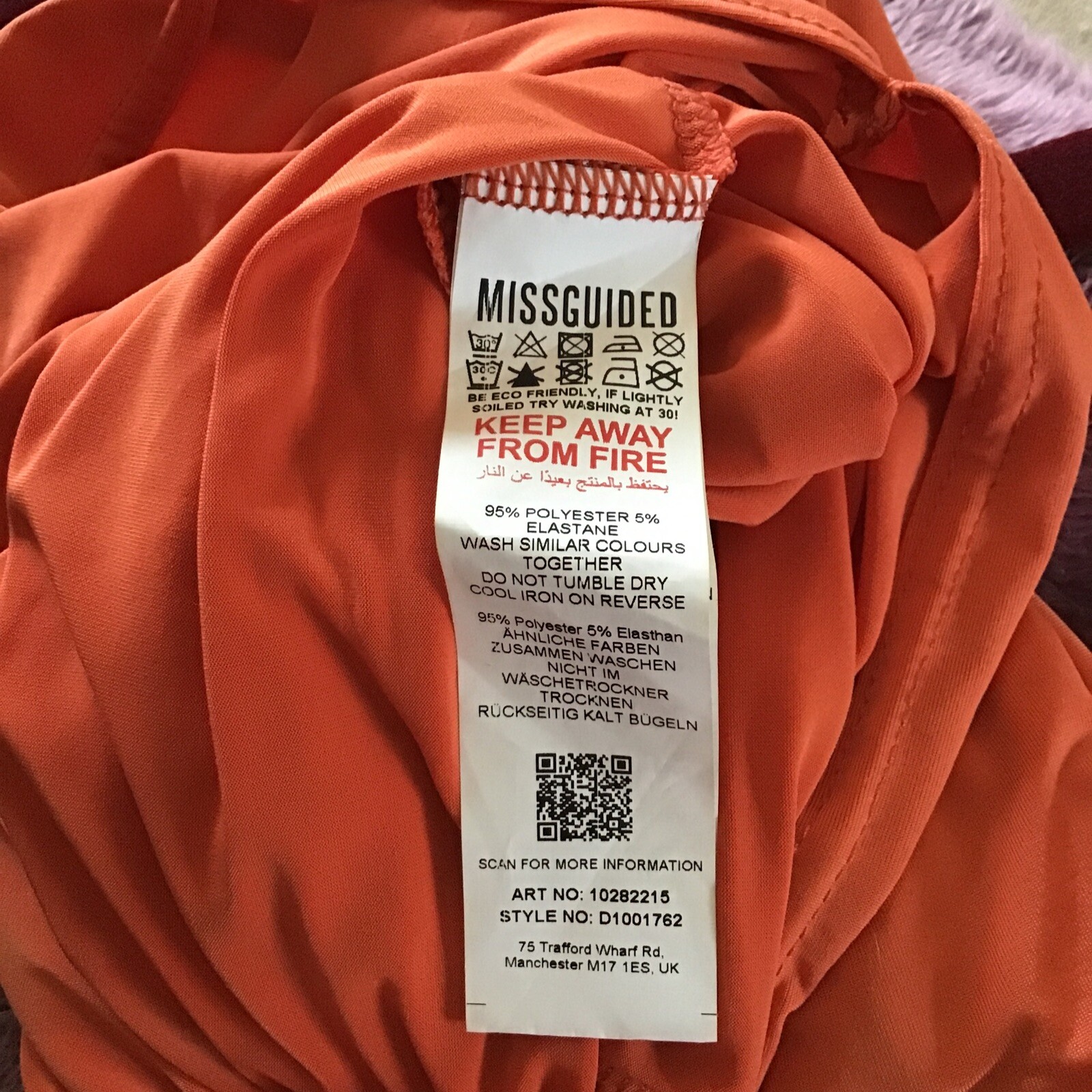 Womens MISGUIDED MIDI DRESS CORAL ORANGE SUMMER SLINKY SINGLE LAYER UK10 BNWT