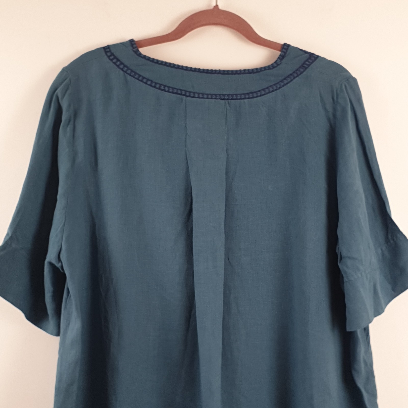 Zyga Lin Laundry Linen Smock Dress Size 42 Fit UK 14 Isadora Embroidery Relaxed