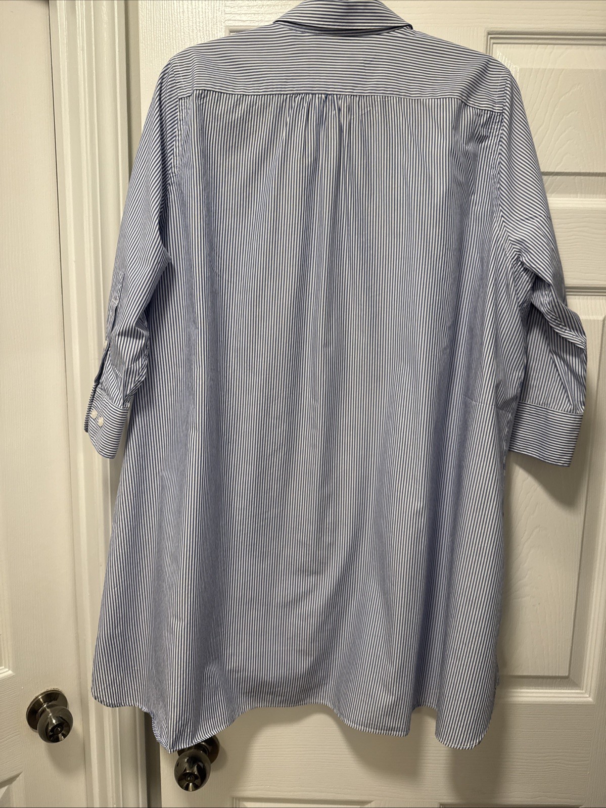 Filippa K Women’s Y2K Blue Button Up Tunic Shirt Dress Size L Oversized New Wave