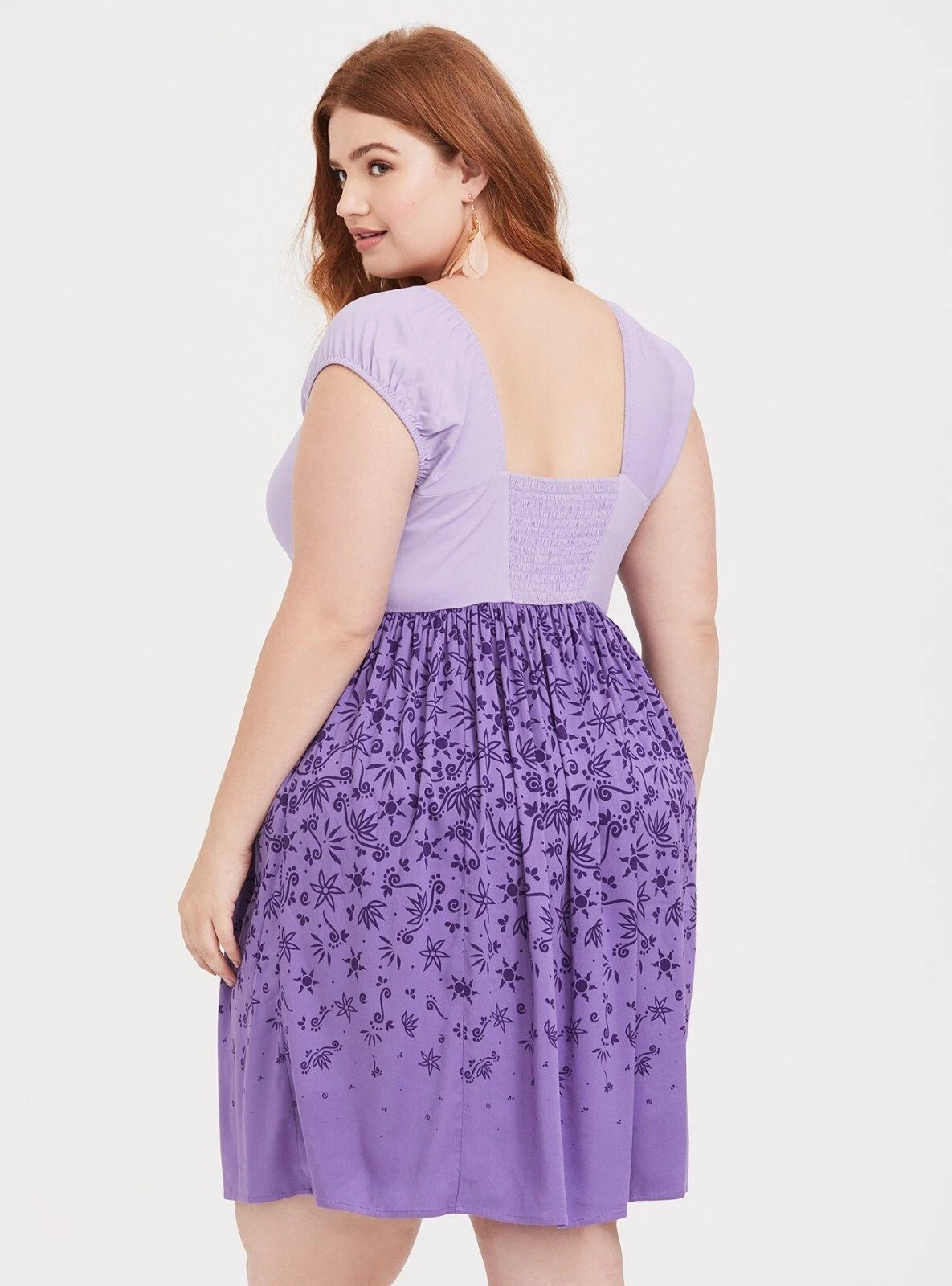 Torrid Disney Tangled Rapunzel Purple Lantern Wisteria Peasant Dress Size 17