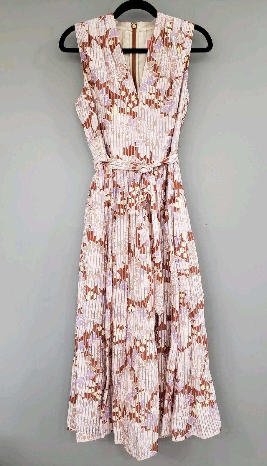 NEVER WORN SZ 6 Kate Spade Midi Dress Pink Dahlia Bloom Burnout Sleeveless