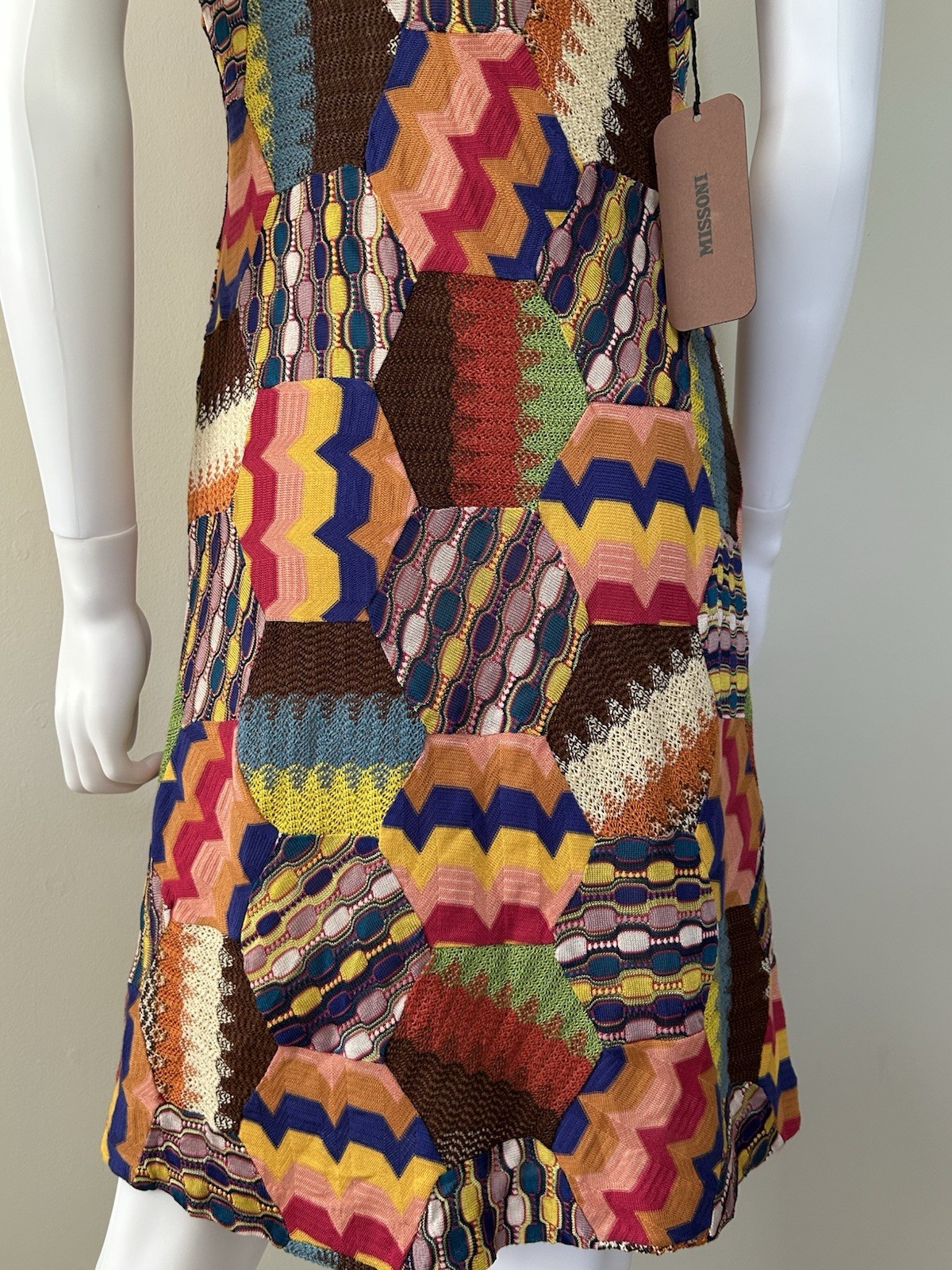 Missoni Valentina NWT Patchwork Knit Mini Dress Multicolor Italy IT 40 US 4