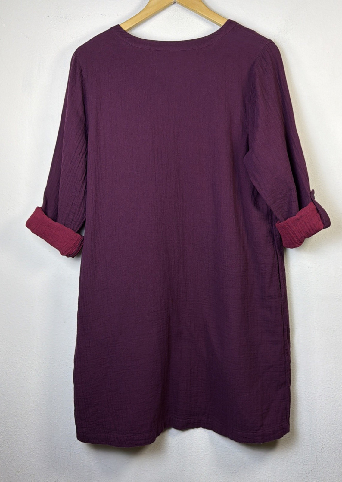 J. Jill purejill petite medium Stretch Plum Purple colorblock Dress mini casual