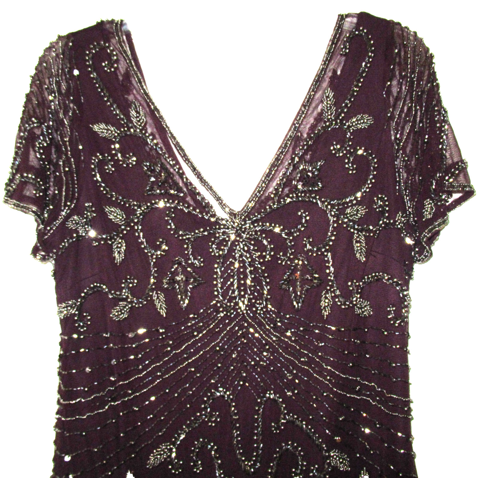 PISARRO NIGHTS Burgundy Beaded Column Dress – Lovely for MOB, 14