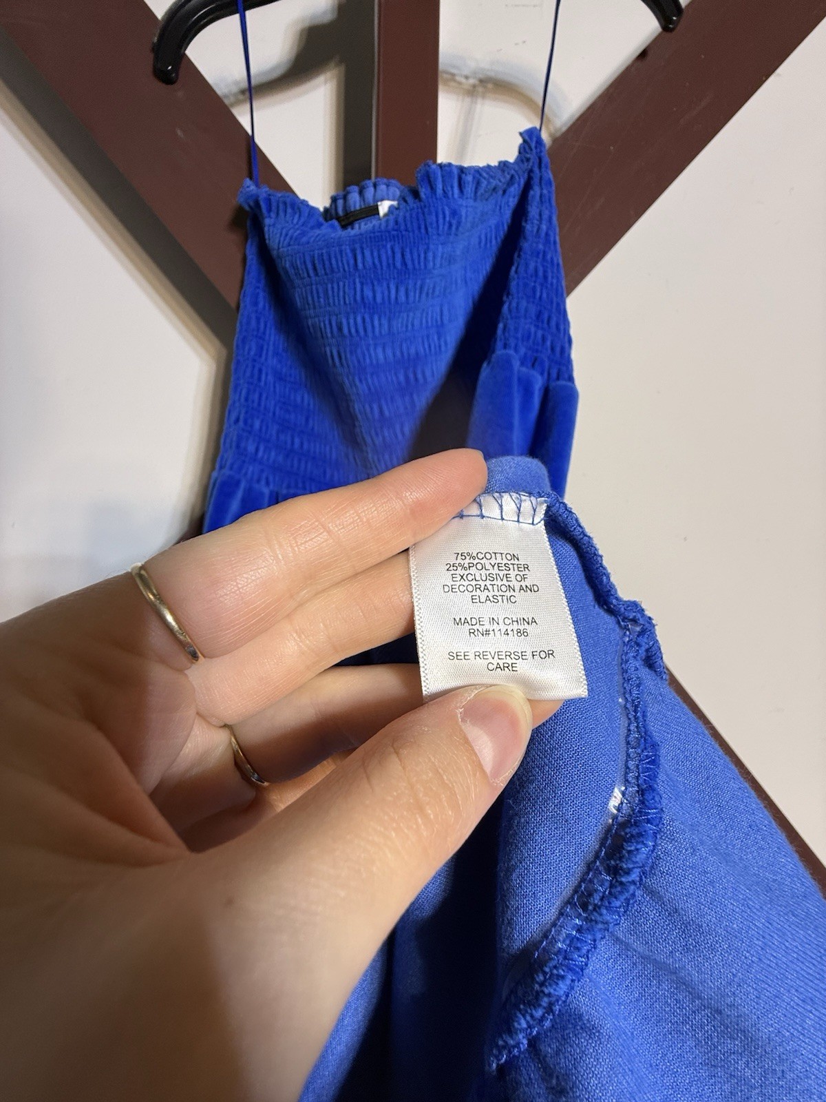 Y2K Juicy Couture Terry Smocked Ruched Top Blue Strapless Swim Dress Sundress