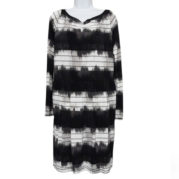 Rachel Roy mini dress women XL abstract printed pull on quarter sleeves