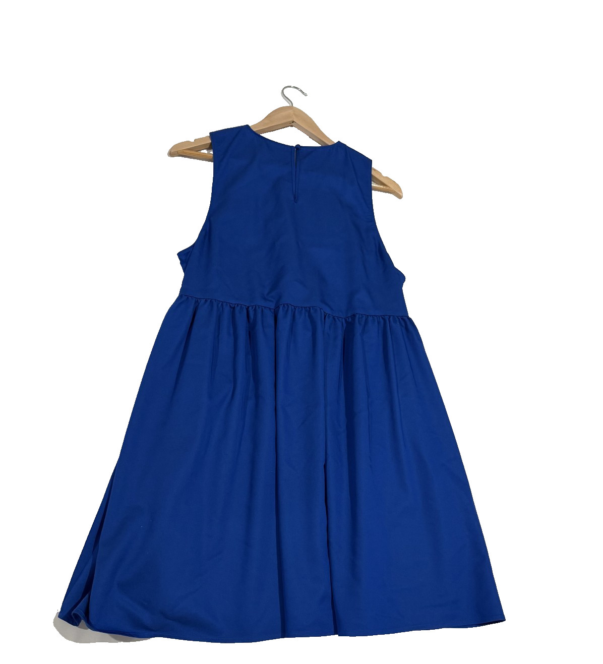 Gianni Bini Sally Sleeveless Swing Dress Large Royal Blue Round Neck Cotton
