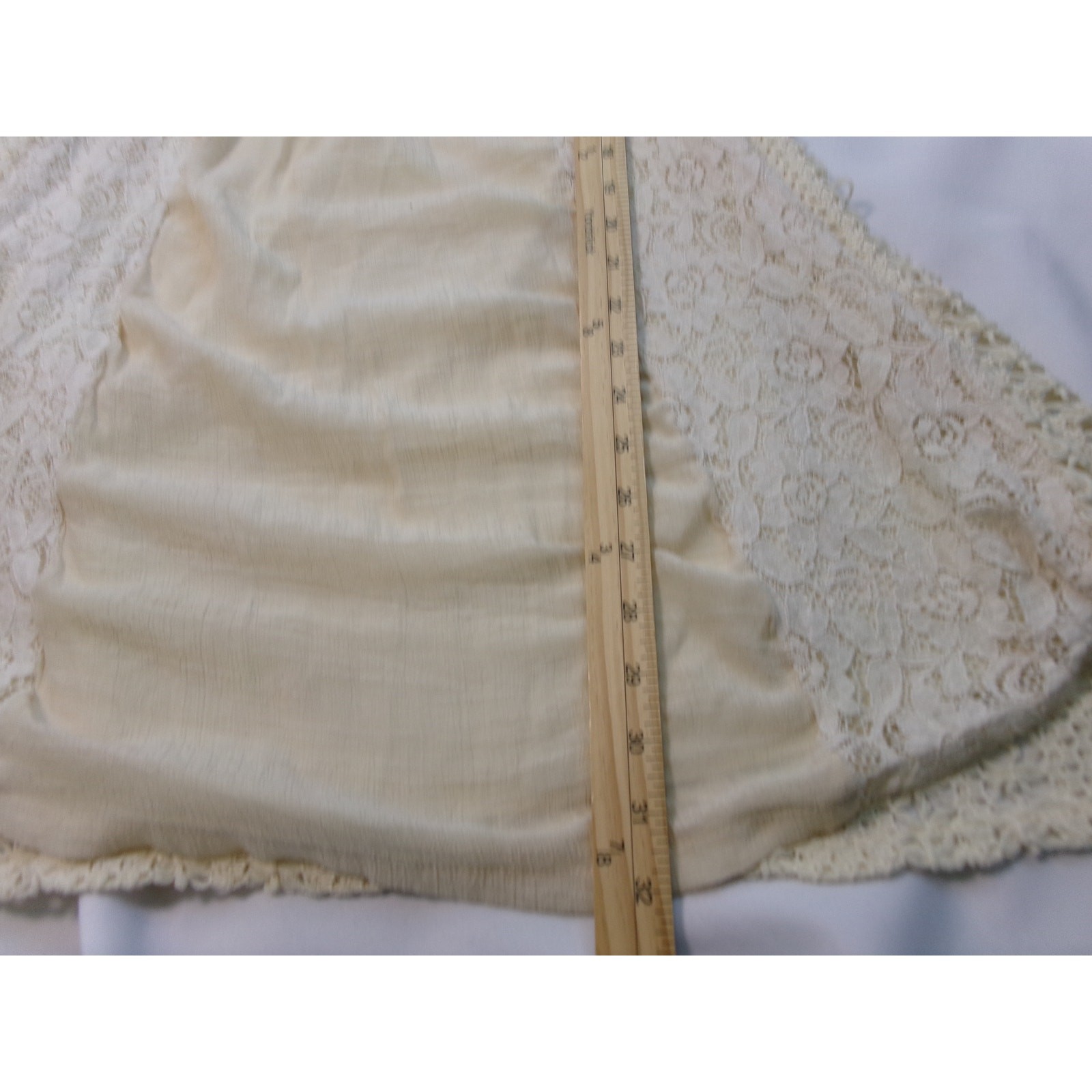 RYU Ivory Lace Crochet Boho Tunic Dress Mini Cream Est Small